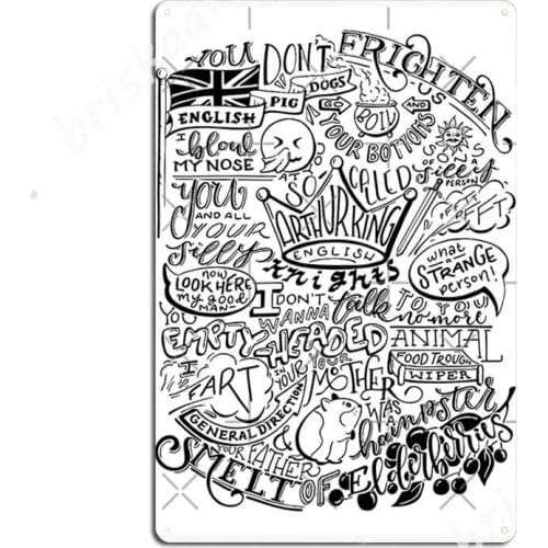 Monty Python French Castle Insults Metal Signs Bar Cave Wall Decor Cinema Kitchen create Tin sign Posters