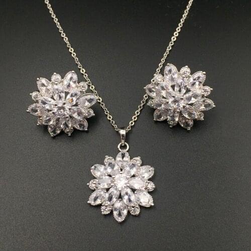 Jewelry Sets HADIYANA New Fashion Romantic Flower Trendy Luxury Gorgeous Charming Elegant Cubic Zirconia CN444 Conjunto de joyas