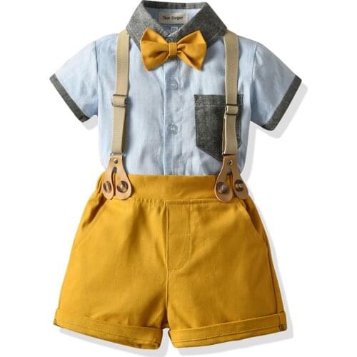 Formal Clothes for 1-6 Years Boys Suit Set Summer Wedding Party 4 Pieces Children Costume Infant Boy Clothing Birthday Gift