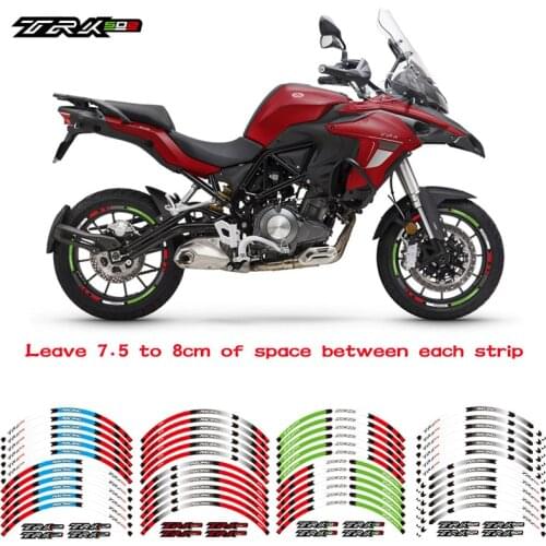 New high quality 12 Pcs Fit Motorcycle Wheel Sticker stripe Reflective Rim For Benelli TRK 502