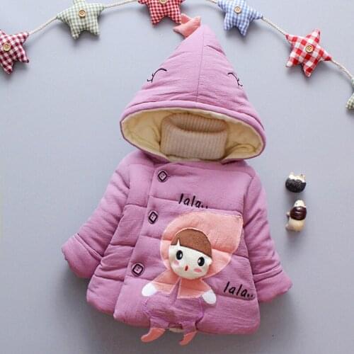 Baby girl clothes winter 2019 kids girls winter coats thick velvet warm jacket children clothing hoodies outerwear 3 colors 0-3Y