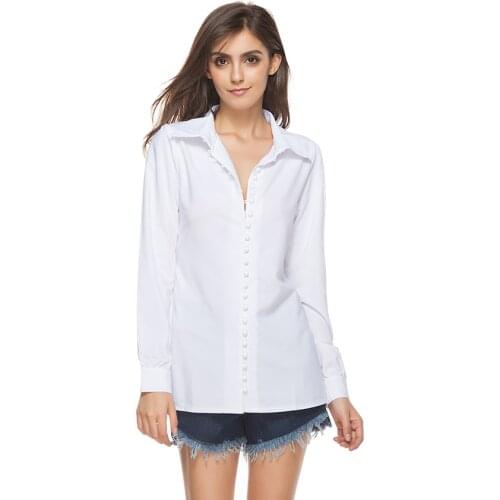 OOTN 2020 Fashion Blouse Tops Womens Elegant Long Sleeve Yellow Shirt Ladies Casual Streetwear Summer Blouse Female Button Down