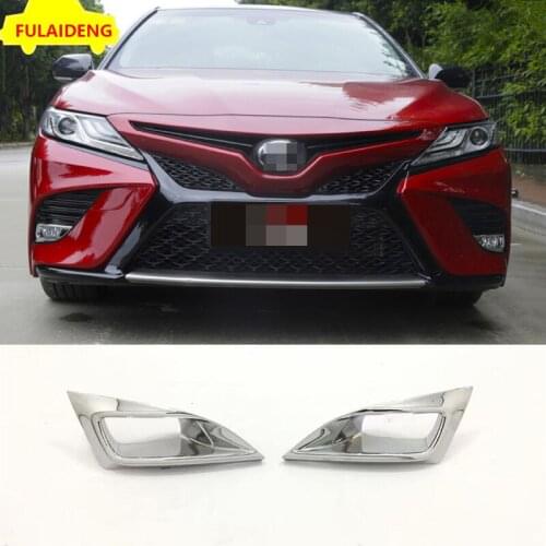2pcs For Toyota Camry Sports XSE V6,XSE, SE 2018-2020 ABS Chrome Front Fog Lamp Fog Light Cover Trim Car Styling Accessories
