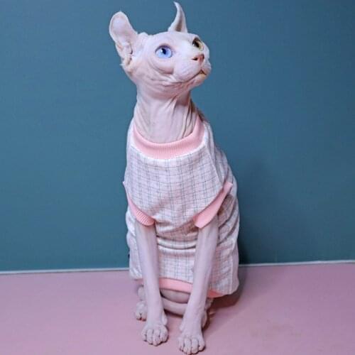 Sphinx Hairless Cat Clothes 100% Cotton Soft Cat Vest Clothes Kitty Clothes For Summer
