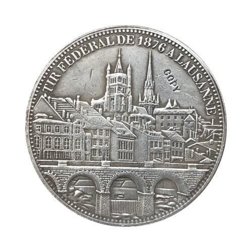 Switzerland 5 Franken Shooting Festival 1876 coins copy