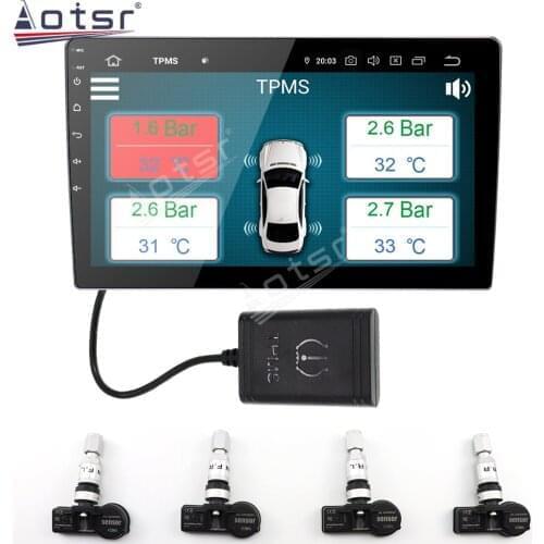 Aotsr Built-in and External TPMS Car Tire Pressure Monitoring System Car 4 External Sensor Alarm System Improve Fuel Efficiency
