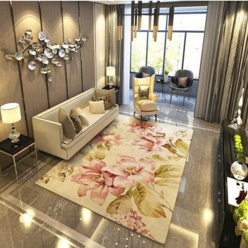 Modern Nordic Garden Flower Carpet Living Room Sofa Coffee Table Bedroom Bedside Home Mat