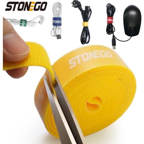 STONEGO USB Cable Winder Cable Organizer Ties Mouse Wire Earphone Holder HDMI Cord Free Cut Management Phone Hoop Tape Protector