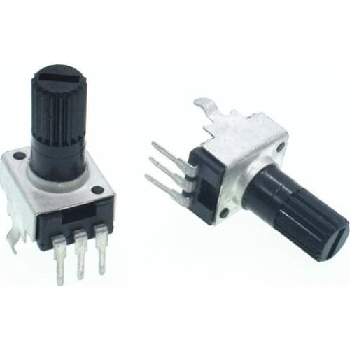 10pcs RV09 vertical 12.5mm Shaft 5K 10K 50K 100K 0932 Adjustable Resistor 9 type 3Pin Seal Potentiometer