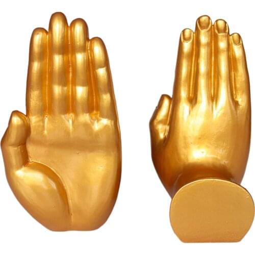 1 Pair Resin Hand Sculpture Gesture Statue Photo Props Tabletop Handicrafts
