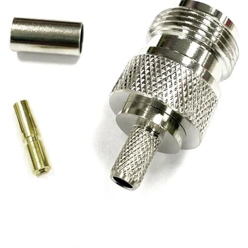 1pc N Female Jack RF Coax Convertor Connector Crimp RG58,RG142,RG400,LMR195 Straight Nickelplated NEW wholesale