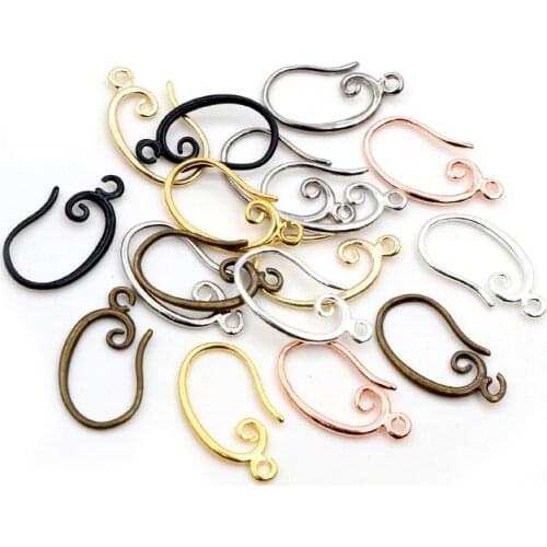 10pcs ( 5pair) 19x11mm High Quality Classic 8 Colors Plated Brass French Earring Hooks Wire Settings Base Settings Whole Sale