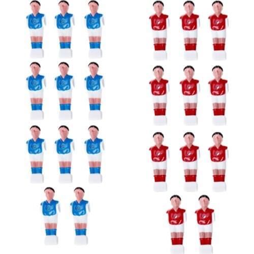 22 Pieces Foosball Man Table Soccer Man Player Replacement Parts Red & Blue