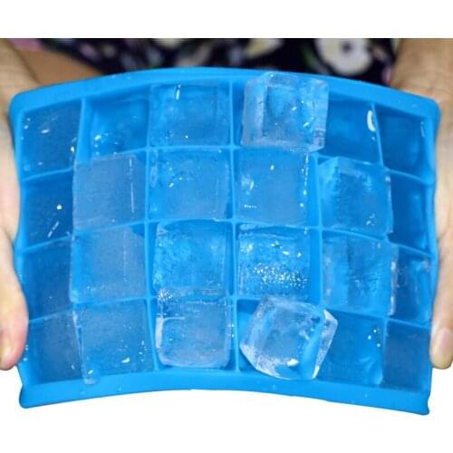 24 Grid Food Grade Silicone Ice Tray with Lid DIY Creative Ice Cube Mold For Whiskey Cocktail Stackable Flexible Safe Ice Cube