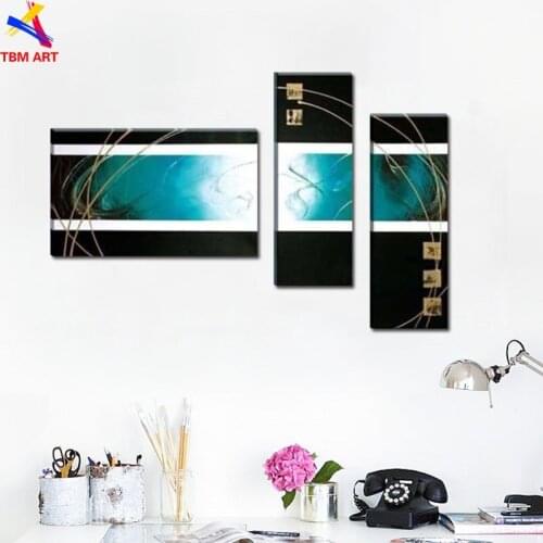3PCS/SET TBM ART Hand Painted Modern Abstract Oil Painting on Canvas Wall Art Gift No Framed for Living Room Decoration G162