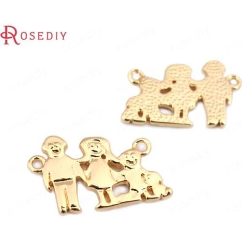 33503)6PCS 18*11MM 24K Gold Color Brass Friend Charms Pendants High Quality Diy Jewelry Findings Accessories wholesale