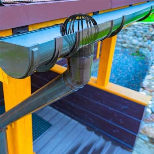 4Pcs Roof Sheet Net Modern Good Durability Plastic Floor Drain Net Leaves Gutter Strainer black downpipe protection