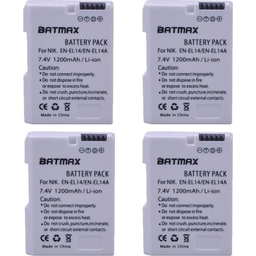 4X EN-EL14 EN-EL14a ENEL14 EL14 1200mAh Battery for Nikon D5600,P7700,P7100,D3400,D5500,D5300,D5200,D3200,D3300,D5100,D3100,Df