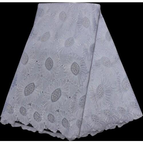 5yards/pc) high quality pure white African Swiss voile lace fabric with wonderful neat embroidery for party dress CLP468