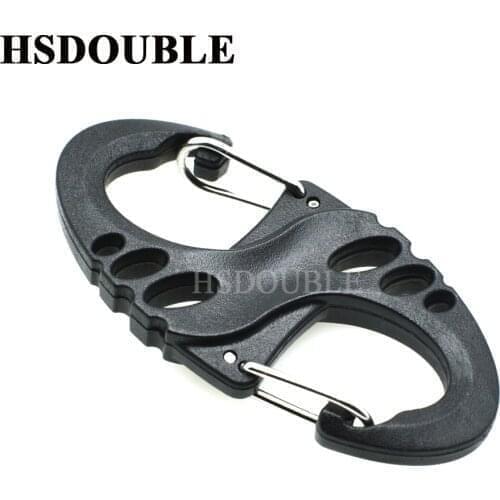 50pcs/pack Carabiner S Shape Snap Clip For Key Chain Outdoor Camping Backpack Climbing Paracord Survival Gear Buckles Kits
