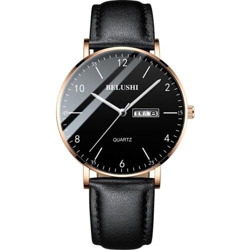 Simple ultra-thin watch casual fashion mens classic quartz stainless steel watch Calendar water resistant quartz wristwatch