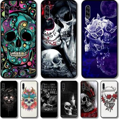Purple skulls Phone Case For Samsung Galaxy A71 50 51 52 52 42 32 21 20 12 11 10 02 01 UW 5G S Black Shell Art Cell Cover