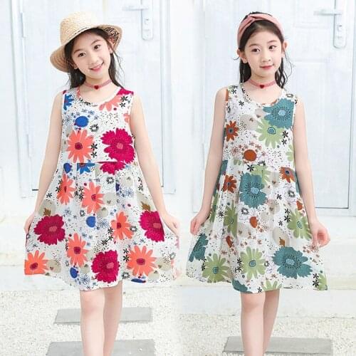 Floral off shoulder dress Summer girl Clothes 2 to 10 years loose Clothes for kids Beach Pink clothing Cute Polka dot Dresses