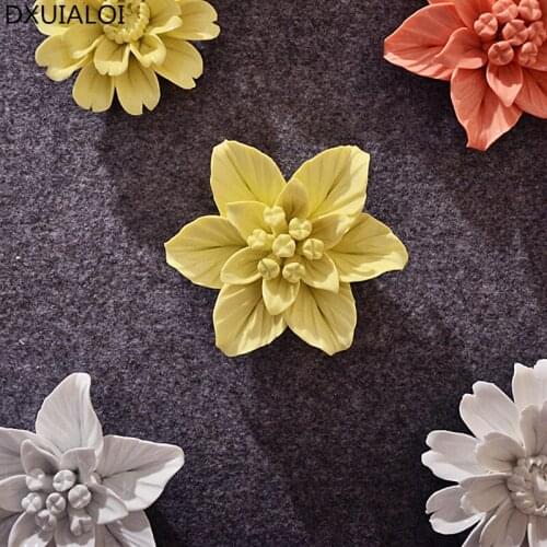 Home Decoration Living culture ceramic flower 3d wall decoration handicraft living room bedroom wall TV hanging behind wall
