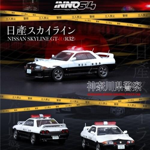 INNO 1:64 NISSAN SKYLINE GTR R32 KANAGAWA-KENKEI Japan Police car Diecast Model Car