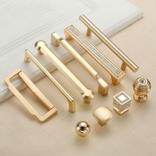 JD Zinc Alloy Pearl Gold Cabinet Knobs Kitchen Door Handles Drawer Cupboard Door Handle Cabinet Handles for Furniture Hardware
