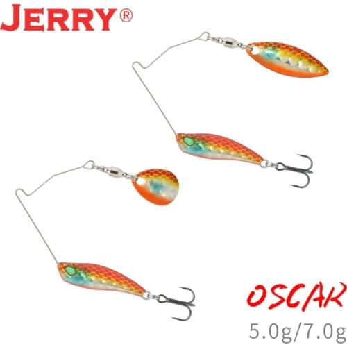 Jerry Oscar Mocro Spinner Lure Single Hook Metal Blade Bait 5g 7g Artificial Wobbler Perch Trout Bass Treble Hook Fishing Baits
