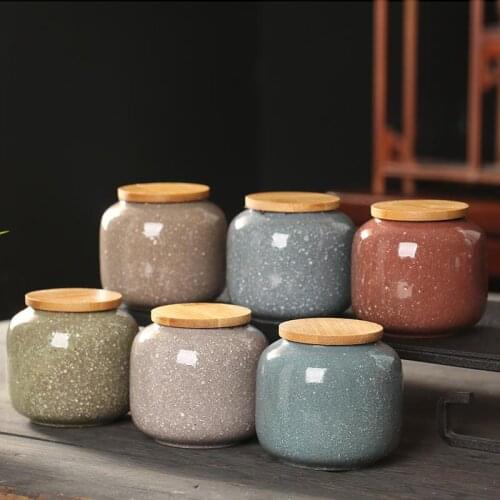Ceramics Dampproof Tea Caddy Ceramic Porcelain Teaware Tea Moisture-Proof Sealed Cork Cloth Cover Storage Jar