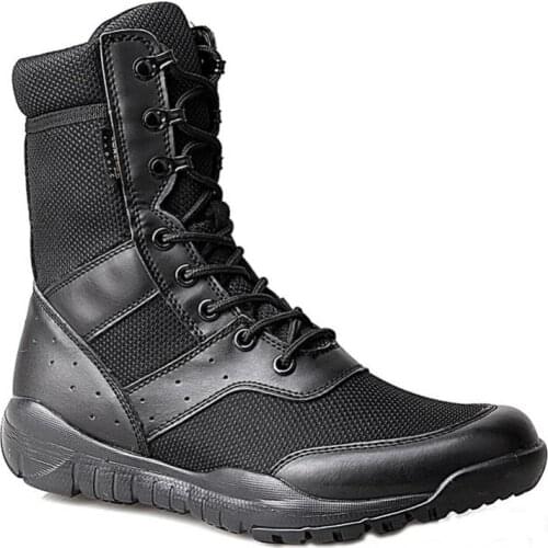 Summer mesh cqb ultra light combat boots tactical light breathable military boots mens special outdoor training security shoes