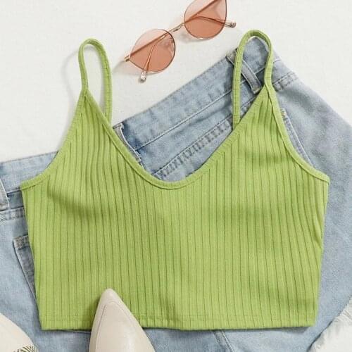 Womens Tank Tops Solid Color Sleeveless Camisole Y2k Summer Fashion Casual Ladies Pullover Open Navel Short Vest Crop Tops