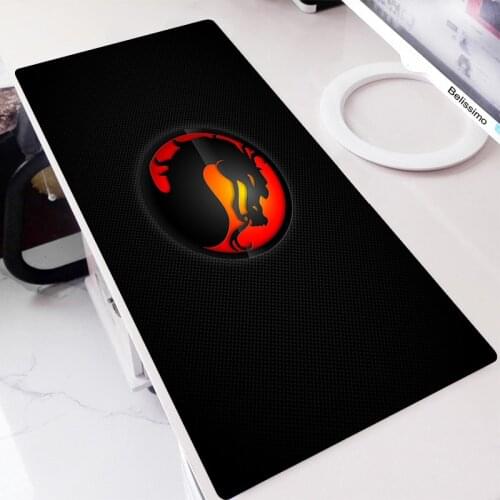 Mortal Kombat Logo Pad on the Table Anime Mouse Pad Kawai Gamer Desk Carpet Keyboard Gaming Mats for Pc Gamers Accessories Rugs