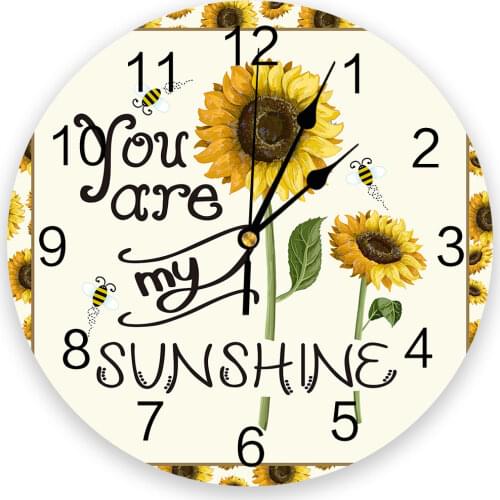 Sunflower Bee Yellow 3D Wall Clock Modern Design Living Room Decoration Kitchen Clock Art Wall Watch Home Decor