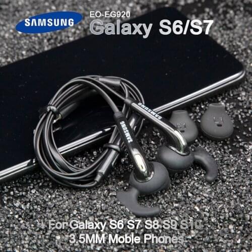 Samsung S6 S7 Headsets EO-EG920 With Built-in Mic 100% Original 3.5mm Wired Control Earphone Sports Earphones with Microphone