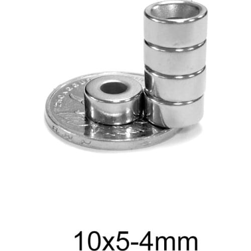 10~200PCS 10x5-4 Stong Neodymium Magnets Disc 10x5 mm Hole 4mm Minor Diameter Magnet Round Countersunk Magnetic 10*5-4 mm 10*5