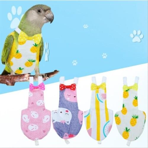 Cute Bird Parrot Diaper Cockatiel Pigeons Medium Large Pet Birds Flight Suit Clothes Pet Birds Feces Pocket