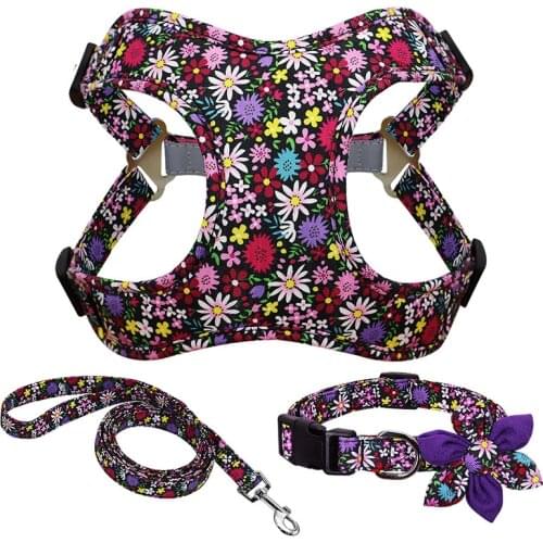 Dog Braces, Multi-color Prints, Adjustable Length Dog Collar, Reflective Dog Jacket, Outdoor Small Dog Medium Dog Supplies