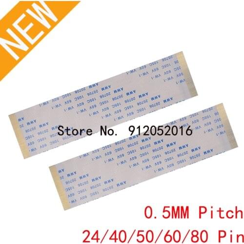 Gold-plated FFC FPC Flat flexible cable AWM 20706 105C 60V VW-1 0.5MM Pitch 24/40/50/60/80 Pin