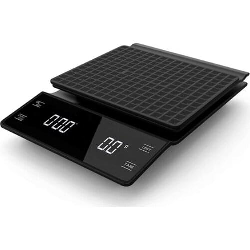 Hand Drip Coffee Scale 0.1G/3Kg Precision Sensors Kitchen Food Scale with Timer Include Waterproof Silicone Pad