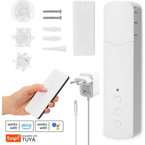 Tuya WiFi TM616EGWT Intelligent Pull Bead Curtain Motor Remote Controller Intelligent Home Mobilephone APP Control Voice Control