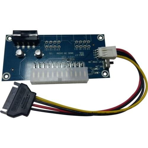 Multi-power computer synchronization starter 24PIN power synchronization line dual power switch module adapter card