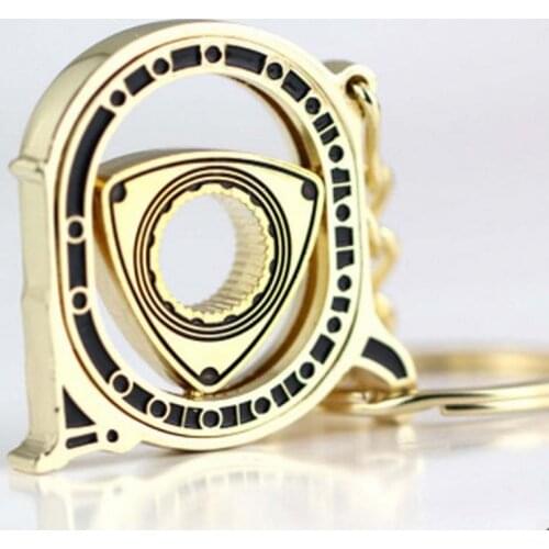 Rotatable Engine Keychain Rotor Keychain Fans Favorite Auto Parts Model Engine Rotating Keyring Chain