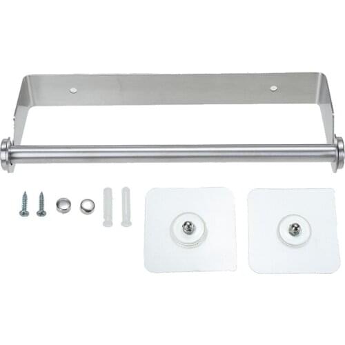 High Quality Stainless steel Kitchen Towel Paper Roll Holder Wall Mounted Dispenser For Paper Towels Cling Film Holder