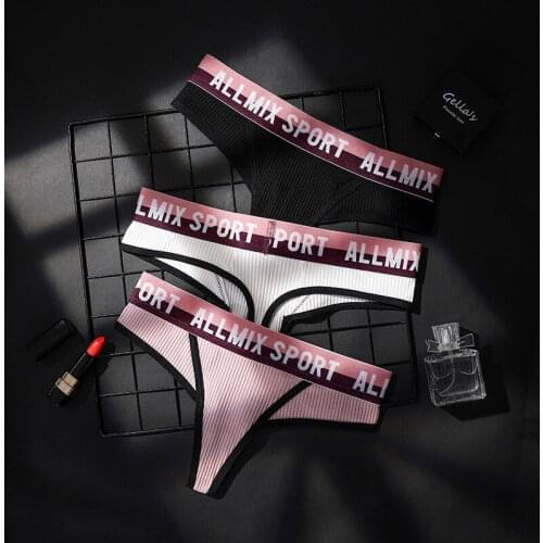 Women Underwear CALVIN Cotton G-string Plus Size Sexy Gym Thongs Sports Thread Cotton Letter Seamless T-Back Triangle Panties