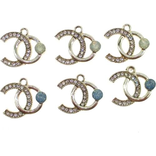 10pcs 17*20mm Hot New Cute Mosaic Rhinestone Charms Jewelry Finding For DIY Jewelry Earrings Bracelets Making XL675