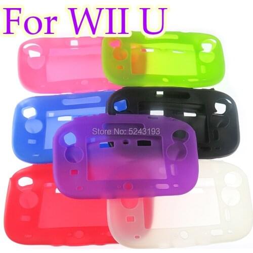 10pcs Soft Silicone Rubber Full Body Protector For Wii U Gel Case Cover Skin Shell for Nintend WiiU Gamepad Controller 7 Colors