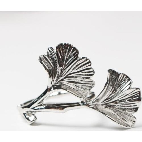 10pcs Golden gingko leaf napkin buckle wedding hotel decoration napkin ring